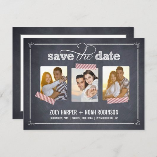 Stilvoll gekleidet - Save the Date Postkarte (Vorne/Hinten)