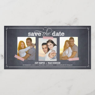 Stilvoll gekleidete 3 Fotos speichern die Datumska Save The Date