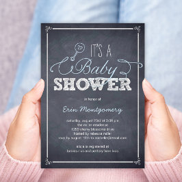 Stilvoll gekleidete Baby-Dusche Einladungen - Blau