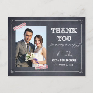 Stilvoll gekleidete Hochzeit Dankeschön Karte