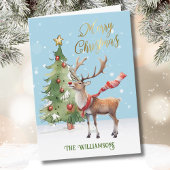 Stilvoll gekleideter Rentierbaum Karte