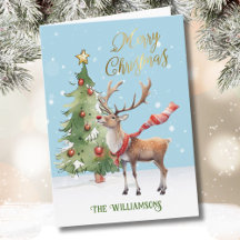 Stilvoll gekleideter Rentierbaum