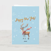 Stilvoll gekleidetes Rentier Tree Car Karte (Rückseite)