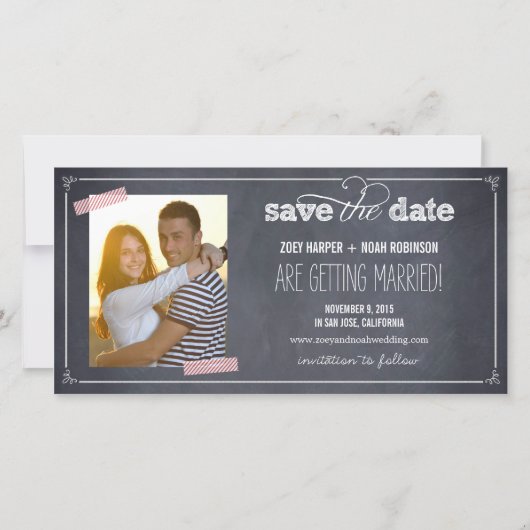 Stilvoll geklickt 1 Foto Speichern Sie die Datumsk Save The Date (Vorderseite)