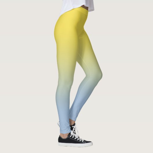 Stilvoll gelb bis leicht blau glänzend leggings (Rechts)