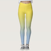 Stilvoll gelb bis leicht blau glänzend leggings (Vorderseite)