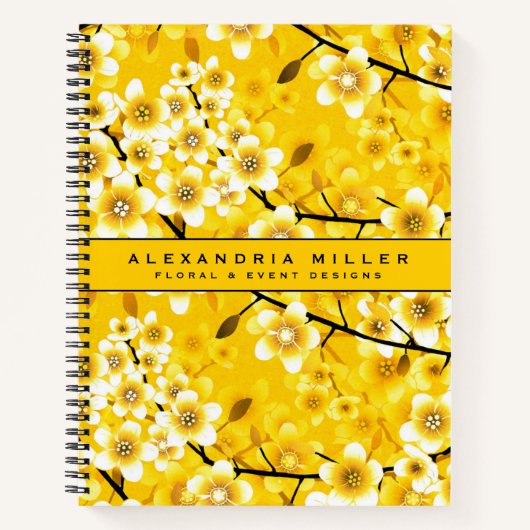 Stilvoll gelbblühende Blume Notizblock (Vorderseite)