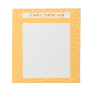 Stilvoll gelbe moderne Typografie personalisierter Notizblock