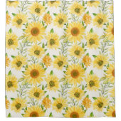 Stilvoll gelbe Sonnenblumenmuster Duschvorhang (Vorderseite)