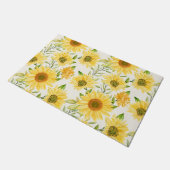 Stilvoll gelbe Sonnenblumenmuster Fußmatte (Schrägansicht)