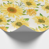 Stilvoll gelbe Sonnenblumenmuster Geschenkpapier (Ecke)