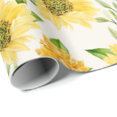 Stilvoll gelbe Sonnenblumenmuster Geschenkpapier (Rolleneckpunkt)