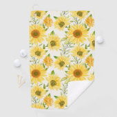 Stilvoll gelbe Sonnenblumenmuster Golfhandtuch (Insitu)