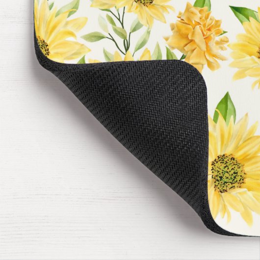Stilvoll gelbe Sonnenblumenmuster Mousepad (Ecke)