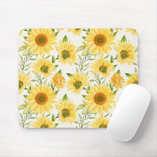 Stilvoll gelbe Sonnenblumenmuster Mousepad (Mit Mouse)