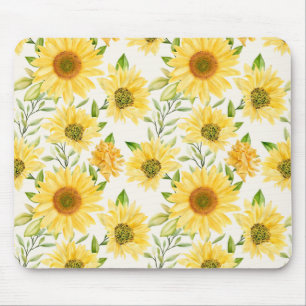 Stilvoll gelbe Sonnenblumenmuster Mousepad