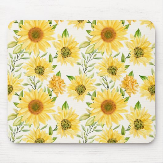 Stilvoll gelbe Sonnenblumenmuster Mousepad (Vorne)