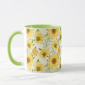 Stilvoll gelbe Sonnenblumenmuster Tasse (Links)
