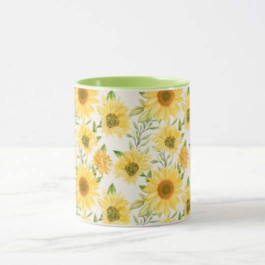 Stilvoll gelbe Sonnenblumenmuster Tasse (Zentrum)