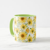 Stilvoll gelbe Sonnenblumenmuster Tasse (Vorderseite Links)