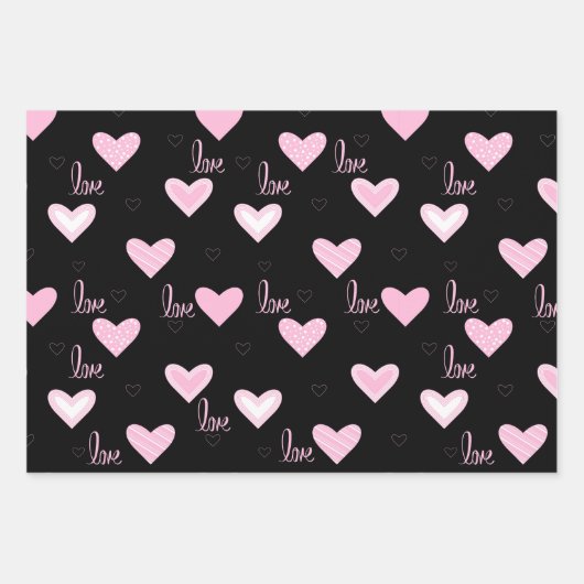 Stilvoll gemischter Valentinstag Geschenkpapier Set (Vorderseite)