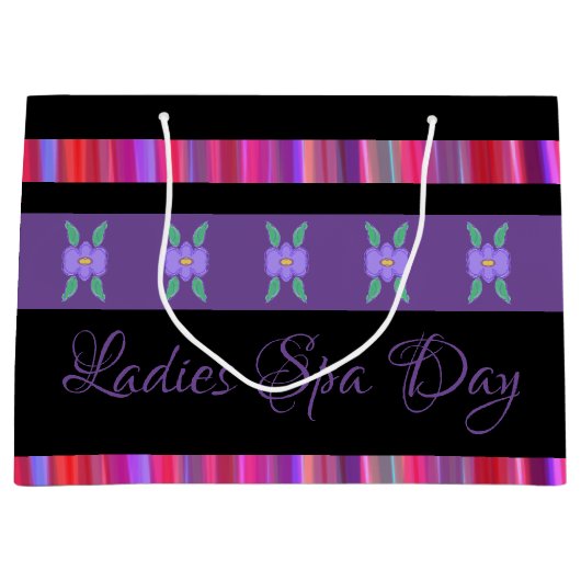 Stilvoll Gemustert Personalisiert Große Geschenktüte (Vorderseite)