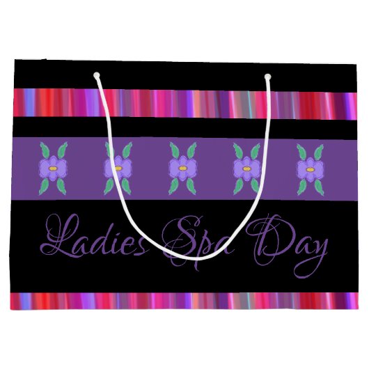 Stilvoll Gemustert Personalisiert Große Geschenktüte (Rückseite)