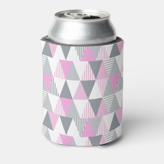 Stilvoll geometrisch rosa grau Gemustert Dosenkühler (Kanne Rückseite)