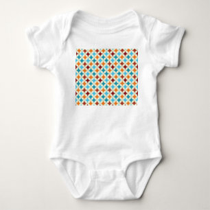 Stilvoll geometrisch: Vintage nahtloses Muster Baby Strampler