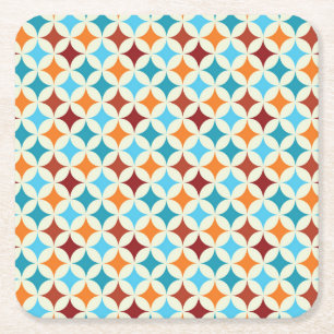 Stilvoll geometrisch: Vintage nahtloses Muster Rechteckiger Pappuntersetzer