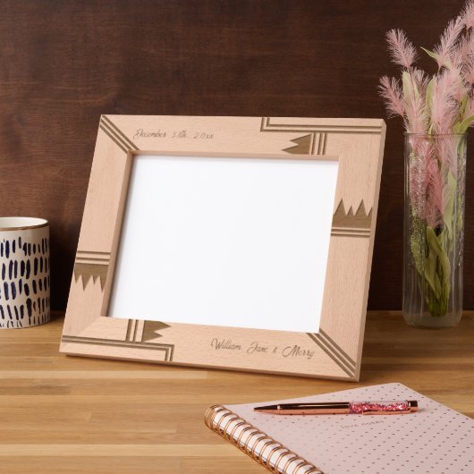 Stilvoll geometrischer Individuelle Name-Holzlaser Geätzte Rahmen (Links)