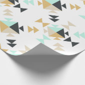 Stilvoll geometrisches Quilt-Muster Minze Schwarz Geschenkpapier (Ecke)