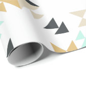 Stilvoll geometrisches Quilt-Muster Minze Schwarz Geschenkpapier (Rolleneckpunkt)