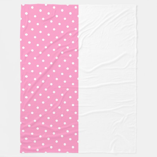 Stilvoll gepolsterte Punkte rosa Halbfarbblock auf Fleecedecke (Vorderseite)