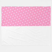 Stilvoll gepolsterte Punkte rosa Halbfarbblock auf Fleecedecke (Vorderseite (Horizontal))