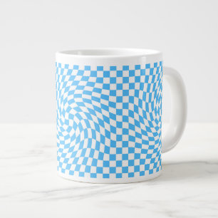 Stilvoll gepolstertes Muster Blau & Weiß Jumbo-Tasse
