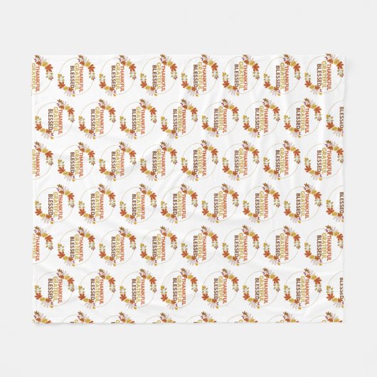 Stilvoll gesegnet, dankbar, dankbar, Erntedank Fleecedecke (Vorderseite (Horizontal))