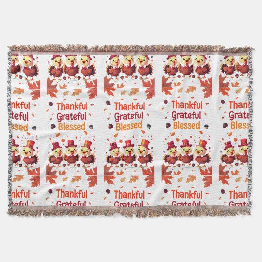 Stilvoll gesegnet, dankbar Dankbarer Erntedank Decke (Vorderseite)