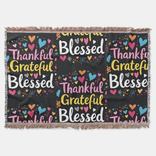 Stilvoll gesegnet, dankbar Dankbarer Erntedank Decke (Vorderseite)