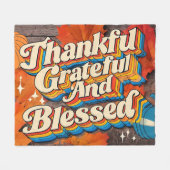 Stilvoll gesegnet, dankbar Dankbarer Erntedank Fleecedecke (Vorderseite (Horizontal))