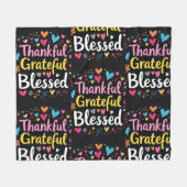 Stilvoll gesegnet, dankbar Dankbarer Erntedank Fleecedecke (Vorderseite (Horizontal))
