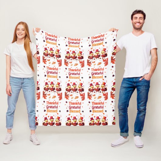 Stilvoll gesegnet, dankbar Dankbarer Erntedank Fleecedecke (Beispiel)