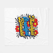 Stilvoll gesegnet, dankbar Dankbarer Erntedank Fleecedecke (Vorderseite (Horizontal))