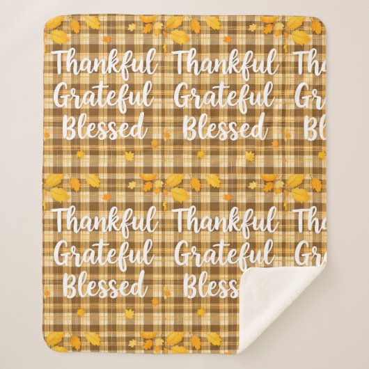 Stilvoll gesegnet, dankbar Dankbarer Erntedank Sherpadecke (Vorderseite)