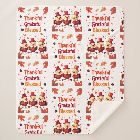 Stilvoll gesegnet, dankbar Dankbarer Erntedank Sherpadecke (Vorderseite)