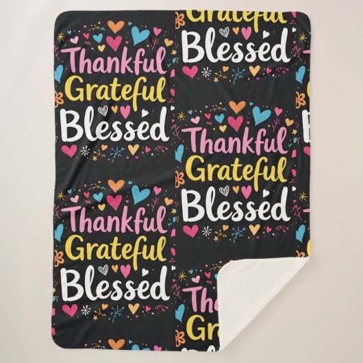 Stilvoll gesegnet, dankbar Dankbarer Erntedank Sherpadecke (Vorderseite)