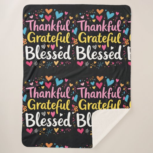Stilvoll gesegnet, dankbar Dankbarer Erntedank Sherpadecke (Vorderseite)