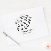 Stilvoll gestaltete Pfauenfederhalter - Moderne Ge Runder Aufkleber (Umschlag)