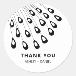 Stilvoll gestaltete Pfauenfederhalter - Moderne Ge Runder Aufkleber