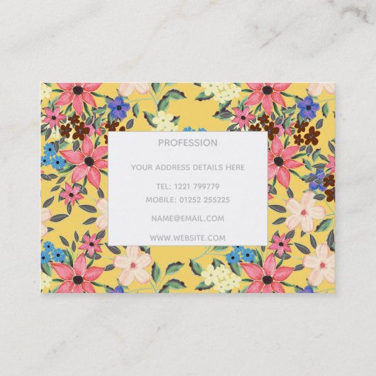 Stilvoll gestalteter Garten mit Blumen Visitenkarte (Rückseite)